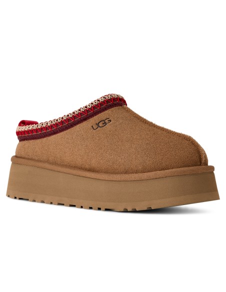 UGG Tazz II Femme Chestnut – Chaussons plateforme en daim et laine
