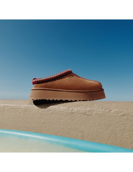 UGG Tazz II Femme Chestnut – Chaussons plateforme en daim et laine