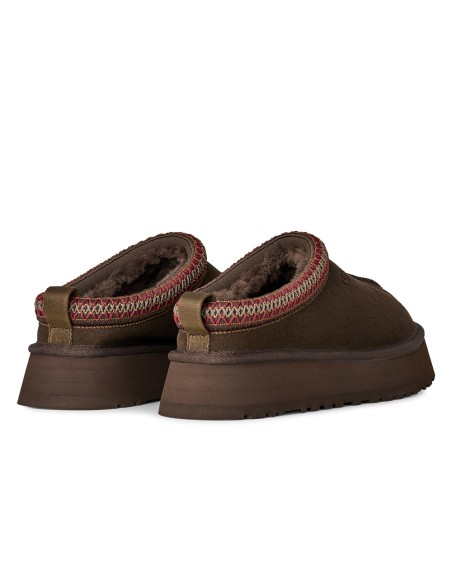 UGG Tazz Platform Dusted Cocoa – Chaussons plateforme en suède avec laine UGGplush™