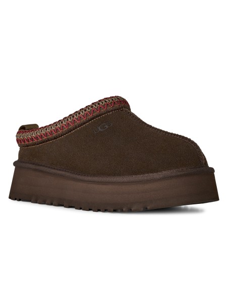 UGG Tazz Platform Dusted Cocoa – Chaussons plateforme en suède avec laine UGGplush™