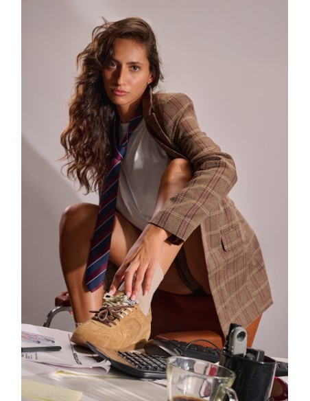 Semerdjian Billie C905 Femme – Basket Suède Camel & Style Rétro