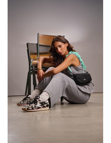 SMR23 Joyce – Baskets femme imprimé léopard et éclair blanc