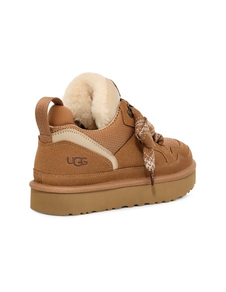 UGG Lowmel Femme Chestnut – Baskets lifestyle daim et laine UGGplush™
