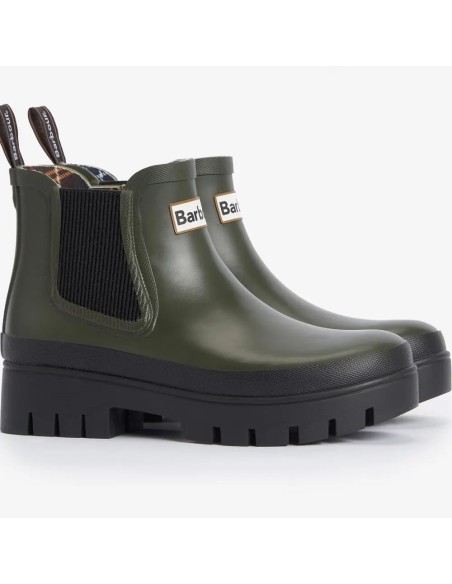 Bottines de pluie Barbour Halton Olive – Look Chelsea moderne & imperméabilité totale