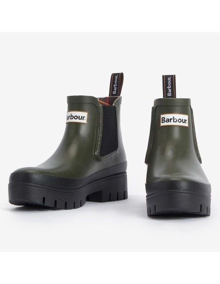 Bottines de pluie Barbour Halton Olive – Look Chelsea moderne & imperméabilité totale