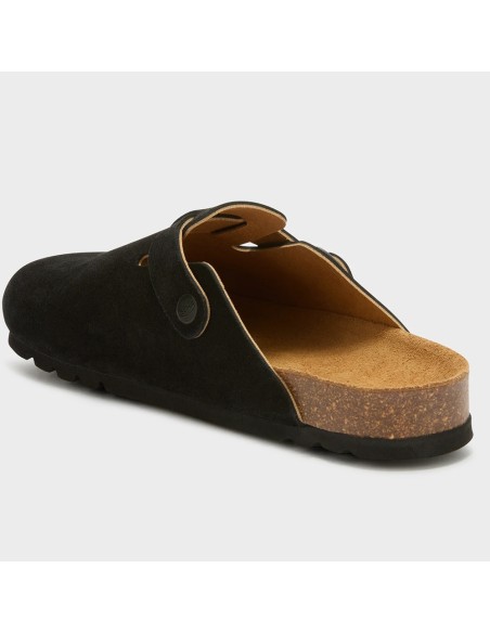 Scholl Olivier Suede Black – Sabots en suède noir avec semelle anatomique