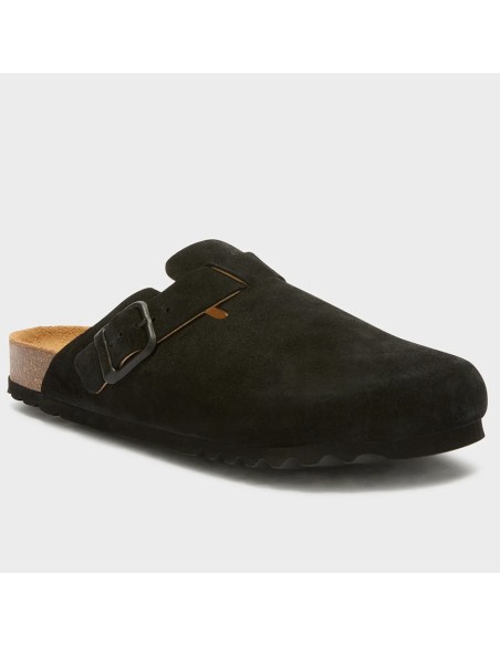 Scholl Olivier Suede Black – Sabots en suède noir avec semelle anatomique