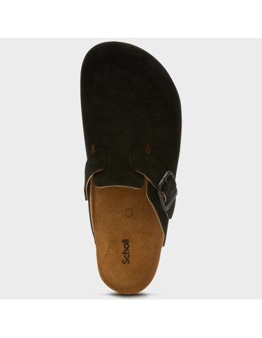 Scholl Olivier Suede Black – Sabots en suède noir avec semelle anatomique