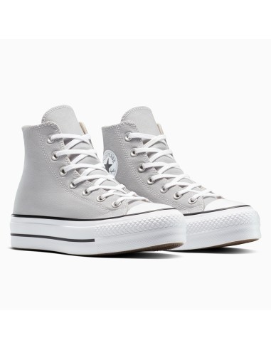Converse Chuck Taylor Lift Hi Gris A12956C – Baskets Montantes  à Plateforme