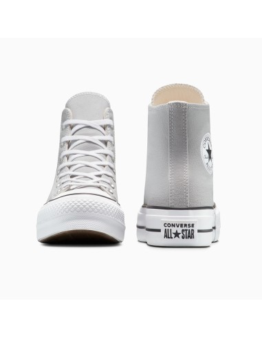 Converse Chuck Taylor Lift Hi Gris A12956C – Baskets Montantes  à Plateforme