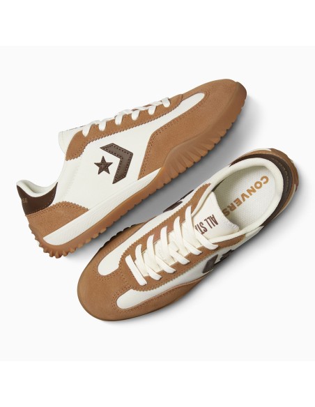 Converse Run Star Trainer Femme A15738C – Sneakers Rétro Suède Miel & Blanc Cassé