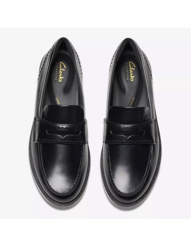 Clarks Straven Edge 26181277 – Mocassins Femme Cuir Noir élégants et confortables