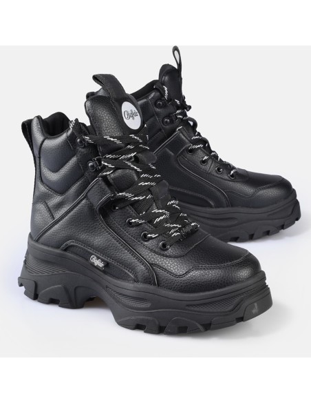 Buffalo Venom Mid femme noire 1622618 – Boots plateforme vegan