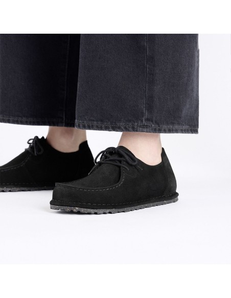 Derbies Birkenstock Utti Lace Suede Cuir Noir pour homme