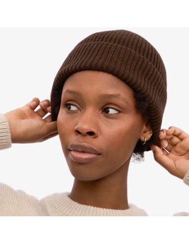 Colorful Bonnet merino wool beanie marron