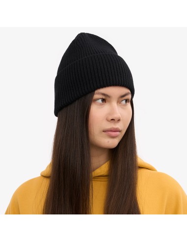 Colorful Bonnet merino wool beanie noir