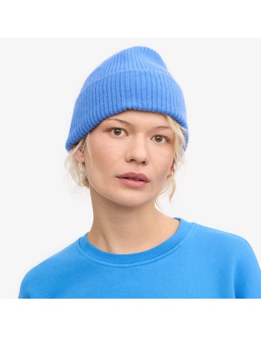 Colorful Bonnet merino wool beanie bleu