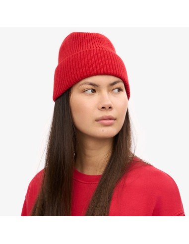 Colorful Bonnet merino wool beanie rouge