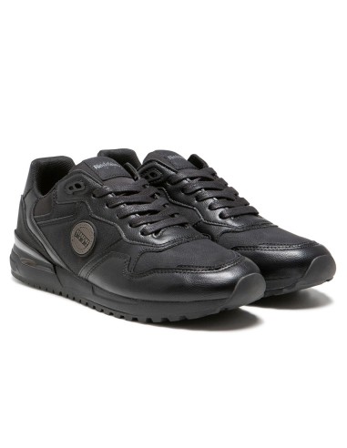 Baskets Redskins ST271 en cuir noir avec détails en textile pour homme