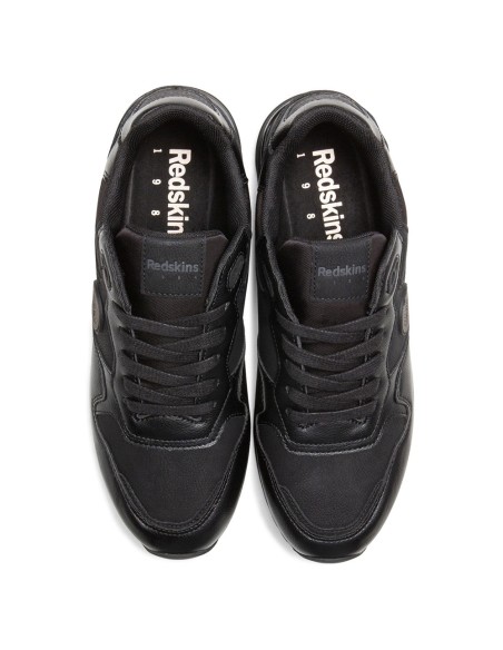 Baskets Redskins ST271 en cuir noir avec détails en textile pour homme