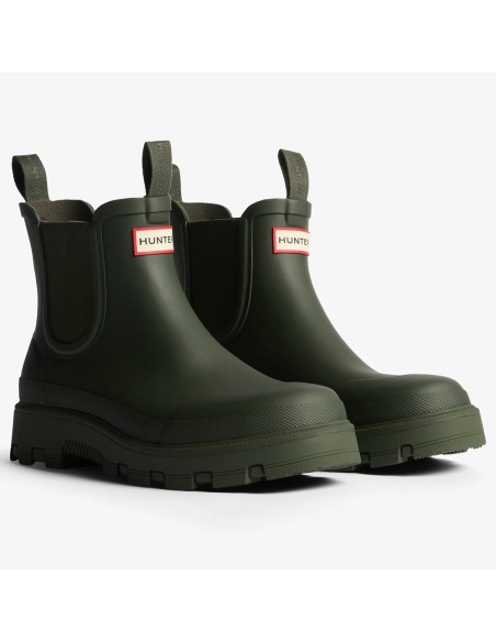 Hunter Elastic Chelsea Kaki – Bottines Imperméables Style Urbain
