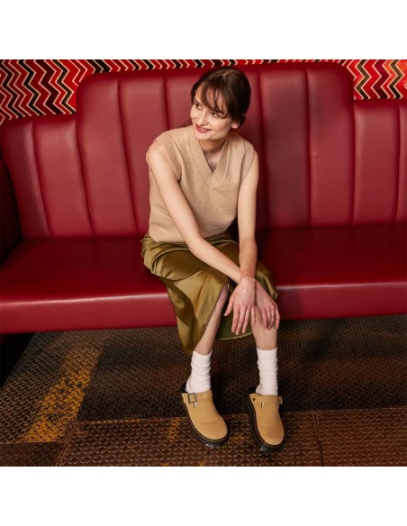 Dr. Martens Zebzag Mule 31737439 – Mule plateforme en daim beige