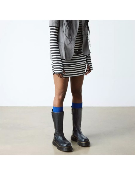 Dr. Martens 42577001 femme – bottes hautes plateforme cuir noir