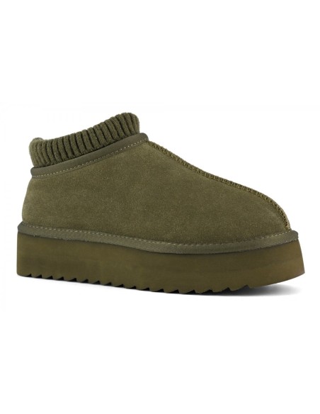 Bottines Platform Suède Kaki - Colors of California