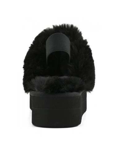 Chaussons Plateforme Fourrure Noirs - Colors of California