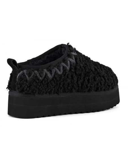Chaussons Plateforme Fourrure Noirs - Colors of California