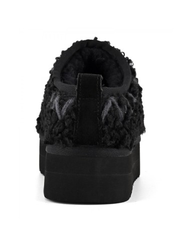 Chaussons Plateforme Fourrure Noirs - Colors of California