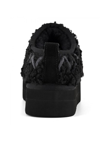 Chaussons Plateforme Fourrure Noirs - Colors of California