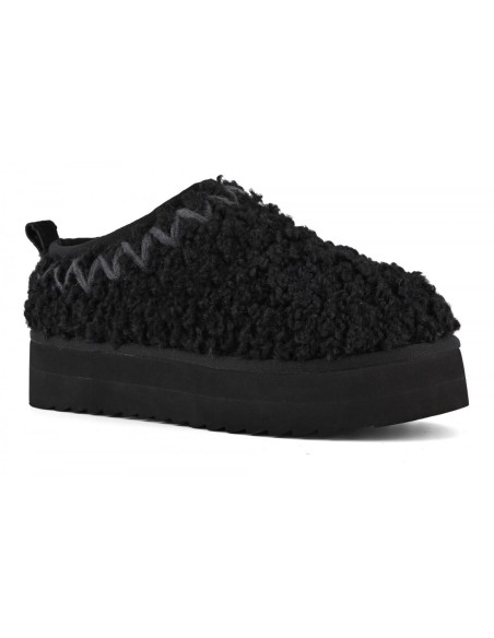 Chaussons Plateforme Fourrure Noirs - Colors of California