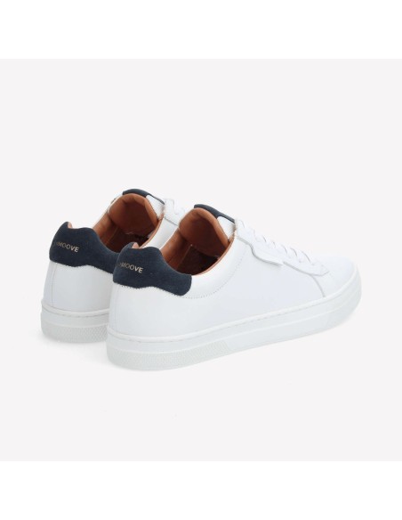 Schmoove Sparkle Sneakers White Azul – Baskets homme cuir blanc chic & minimalistes