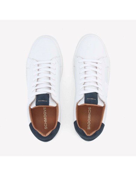 Schmoove Sparkle Sneakers White Azul – Baskets homme cuir blanc chic & minimalistes
