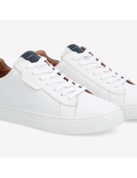 Schmoove Sparkle Sneakers White Azul – Baskets homme cuir blanc chic & minimalistes
