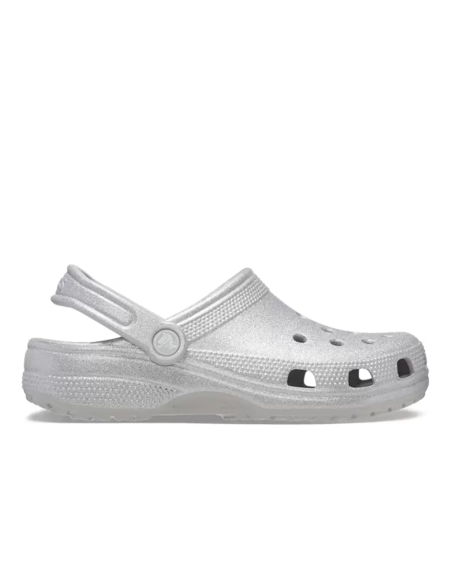 Crocs Classic Glitter Clog Silver – Sabots Scintillants et Confortables
