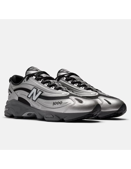 New Balance 1000 Silver Metallic – Sneakers homme futuriste en mesh et simili métal