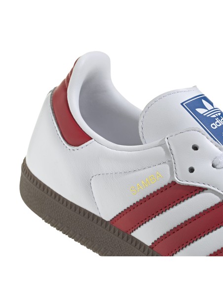 Adidas Samba OG White Red – Sneaker cuir rétro football