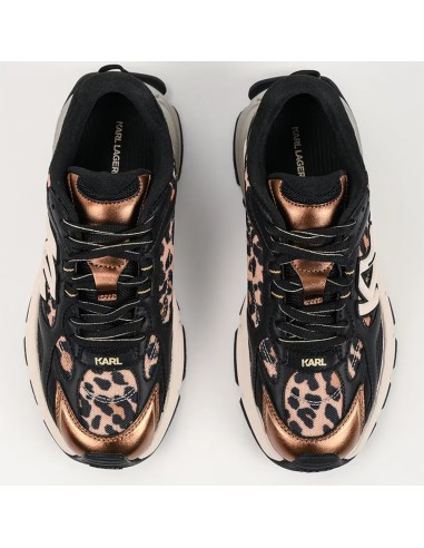 Karl Lagerfeld Orion Femme Noir Léopard – Baskets tendance & détails métallisés