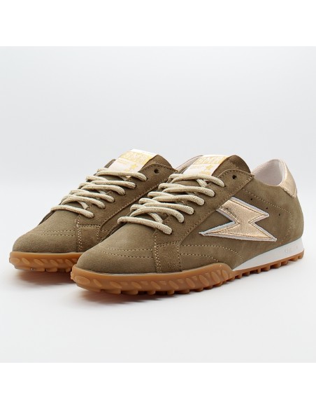 Semerdjian Mary D280 beige – Sneakers femme en suède avec éclair iconique