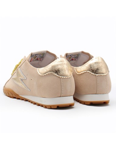 Semerdjian Mary D547 beige – Sneakers femme en suède avec éclair doré