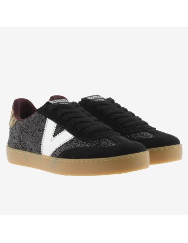 Victoria Berlin 1126223-10 | Basket noire femme pailletée et léopard