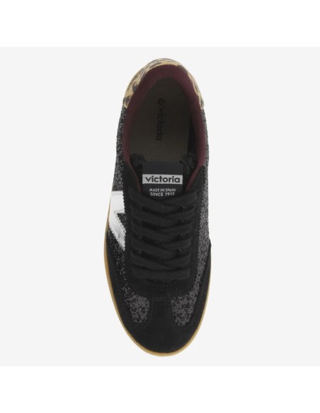 Victoria Berlin 1126223-10 | Basket noire femme pailletée et léopard