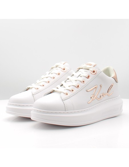 Baskets femme Karl Lagerfeld Kapri Signia Lace cuir blanc