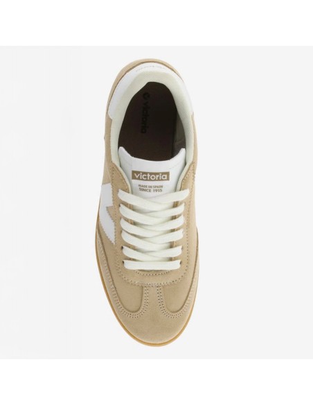 Baskets femme Victoria 1126212-80 beige & blanc rétro