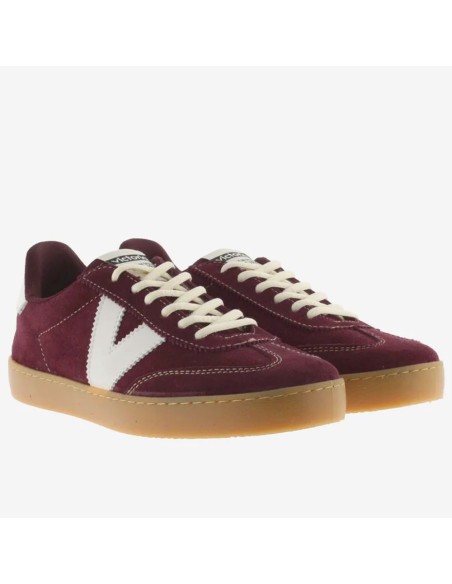 Victoria 1126218-41 baskets femme bordeaux en daim à semelle gomme