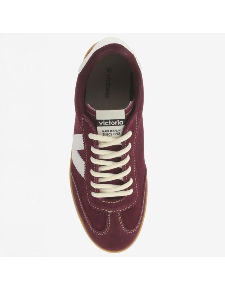 Victoria 1126218-41 baskets femme bordeaux en daim à semelle gomme