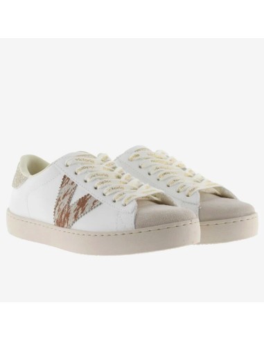 Sneakers femme Victoria 1126238-594 blanches à motif léopard