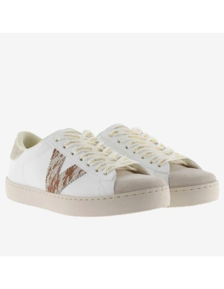 Sneakers femme Victoria 1126238-594 blanches à motif léopard